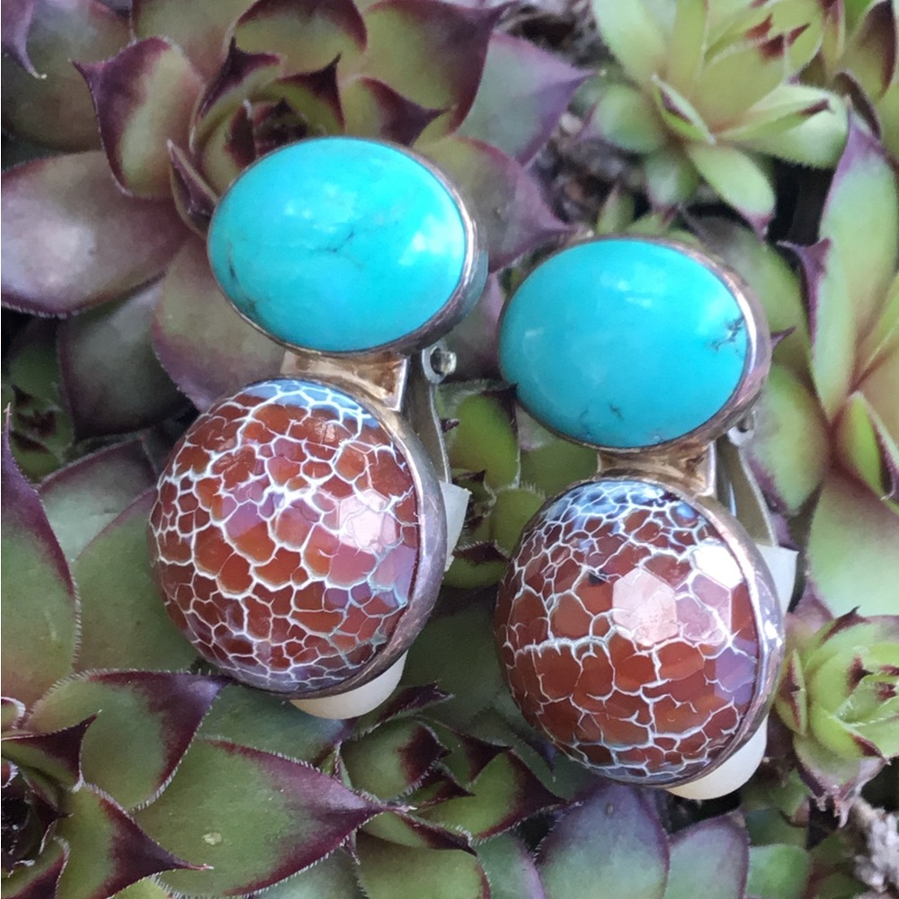 Rebecca Collins sterling silver clip on earrings